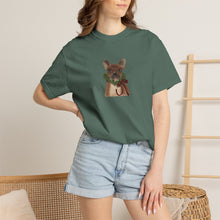 Load image into Gallery viewer, French Bulldog Wreath Tee — Cute Puppy with Wreath Graphic T-Shirt