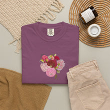 Load image into Gallery viewer, Dahlia Bouquet T-Shirt — Vintage Flower Graphic Tee