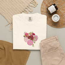 Load image into Gallery viewer, Dahlia Bouquet T-Shirt — Vintage Flower Graphic Tee