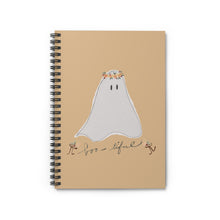 Load image into Gallery viewer, Cute Ghost Floral Notebook — "Boo-tiful" Spiral Ruled Journal