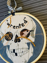 Load image into Gallery viewer, “Wrented” hand stitched Embroidery Hoops