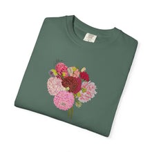 Load image into Gallery viewer, Dahlia Bouquet T-Shirt — Hand drawn art Flower Graphic Tee