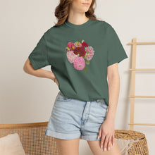 Load image into Gallery viewer, Dahlia Bouquet T-Shirt — Hand drawn art Flower Graphic Tee