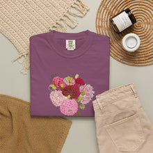Load image into Gallery viewer, Dahlia Bouquet T-Shirt — Hand drawn art Flower Graphic Tee