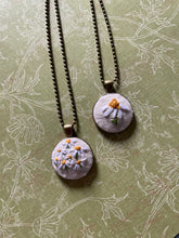 Load image into Gallery viewer, Pocket full of Daisies  Hand Embroidered Necklace