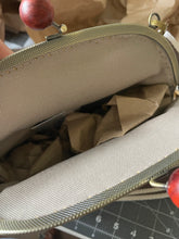 Load image into Gallery viewer, Large Crossbody Clutch Harvest Moon blue fabric