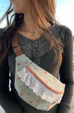 Load image into Gallery viewer, Shabby chic rose Blair Bag with Ruffle accent