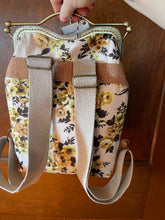 Load image into Gallery viewer, Small Barkcloth floral Backpack Clutch Bag