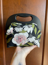Load image into Gallery viewer, Black Botany Floral Wooden Handle Clutch bag