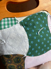 Load image into Gallery viewer, Vintage Quilt Clutch Bag with Wooden Handle Frame