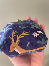 Load image into Gallery viewer, Navy and Floral Rifle Paper Co. Canvas Fabric Coin Purse