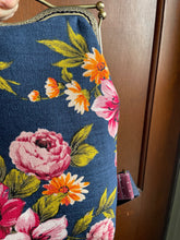 Load image into Gallery viewer, Small Navy and Floral Clutch Backpack