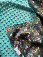 Load image into Gallery viewer, Woodland Fawn Cotton and Minky Blanket