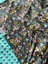 Load image into Gallery viewer, Woodland Fawn Cotton and Minky Blanket