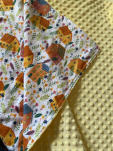 Load image into Gallery viewer, Little Yellow Houses Flannel and Yellow Minky Blanket