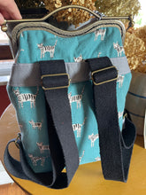 Load image into Gallery viewer, Small Cat Backpack Clutch in aqua