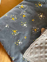 Load image into Gallery viewer, Stars and Moon Minky Blanket