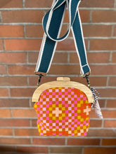 Load image into Gallery viewer, Wooden Frame Granny Square Crossbody Clutch bag