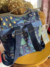 Load image into Gallery viewer, Women’s Large Navy Rifle Paper Co. Canvas Backpack Clutch Bag