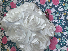 Load image into Gallery viewer, White Rosette Women’s Clutch