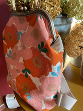 Load image into Gallery viewer, Floral Canvas orange and Pink Backpack Clutch Bag