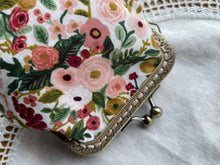 Load image into Gallery viewer, Pink Rose Floral Coin Purse