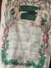 Load image into Gallery viewer, 2023Year of the Rabbit Linen Tea Towel Calendar