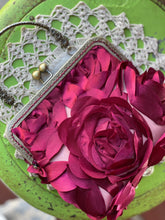 Load image into Gallery viewer, Women’s Rosette Handled Clutch/burgundy