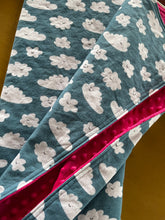 Load image into Gallery viewer, Happy Clouds Flannel and Minky Blanket
