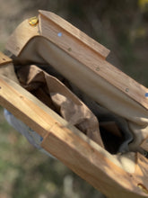 Load image into Gallery viewer, Wooden Frame Vintage Quilt Clutch Bag