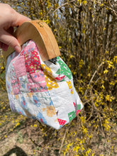 Load image into Gallery viewer, Wooden Frame Vintage Quilt Clutch Bag