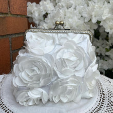 Load image into Gallery viewer, White Rosette Women’s Clutch