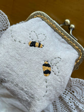 Load image into Gallery viewer, Hand stitched Bee Coin Purse