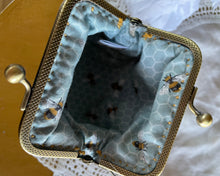Load image into Gallery viewer, Hand stitched Bee Coin Purse