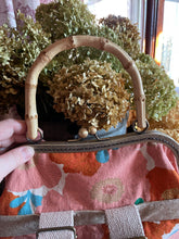 Load image into Gallery viewer, Floral Canvas orange and Pink Backpack Clutch Bag