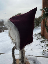 Load image into Gallery viewer, 12-18 month size Corduroy/faux fur Pixie Hat