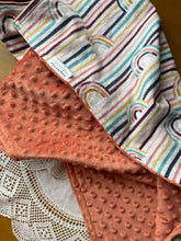 Load image into Gallery viewer, Rainbow Flannel and Minky Blanket