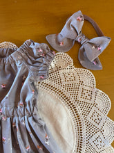 Load image into Gallery viewer, Floral Matilda dress and Bow Set size 3-6 months