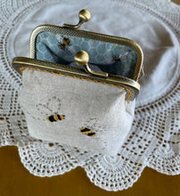 Load image into Gallery viewer, Hand stitched Bee Coin Purse
