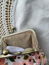 Load image into Gallery viewer, Pink Rose Floral Coin Purse