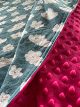 Load image into Gallery viewer, Happy Clouds Flannel and Minky Blanket