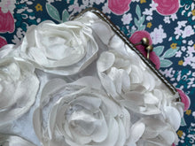 Load image into Gallery viewer, White Rosette Women’s Clutch
