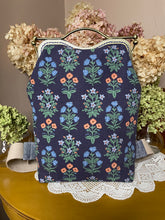Load image into Gallery viewer, Navy Floral Small Clutch Backpack