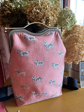 Load image into Gallery viewer, Pink Canvas Cat Print Backpack Clutch Bag