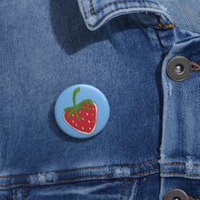 Load image into Gallery viewer, Strawberry Pin Button — Cute Retro Fruit Enamel Style Badge
