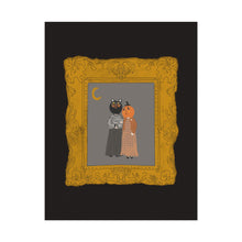 Load image into Gallery viewer, Halloween Vintage Portrait Poster — Pumpkin &amp; Cat Friends Matte Print
