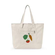 Load image into Gallery viewer, Canvas tote- Veggies Market Shopper (Tomato, Carrot, Lettuce)
