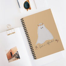 Load image into Gallery viewer, Cute Ghost Floral Notebook — "Boo-tiful" Spiral Ruled Journal
