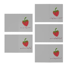 Load image into Gallery viewer, Strawberry Friendship Greeting Cards (5-Pack) — Cute Handwritten Messages
