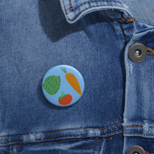 Load image into Gallery viewer, Vegetable Garden Pin Button — Tomato, Carrot &amp; Lettuce Enamel-Style Badge
